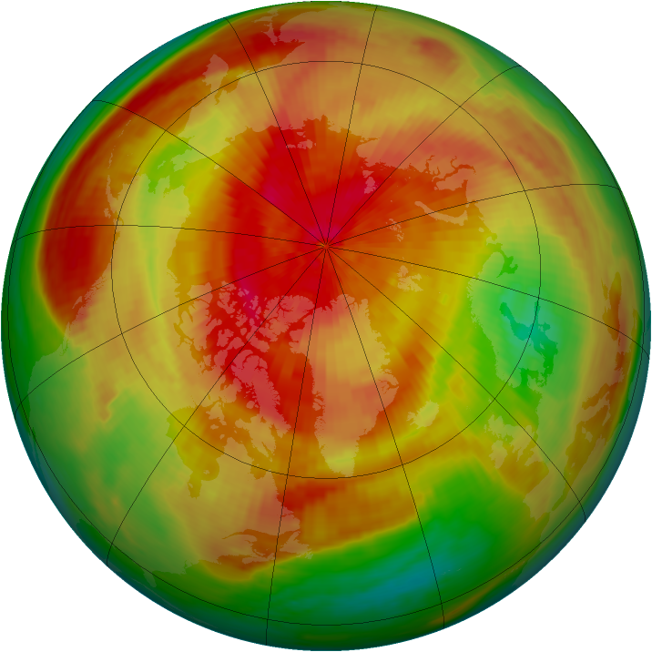 Arctic ozone map for 03 April 1991